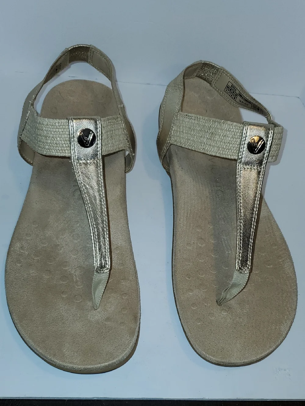 Vionic Brea Gold Metallic Leather Toe Post SlingBack Sandal Size 13 - Picture 12 of 14